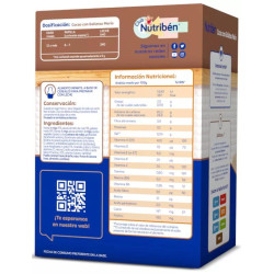 NUTRIBEN CEREALES CACAO CON GALLETAS MARIA, 500 G