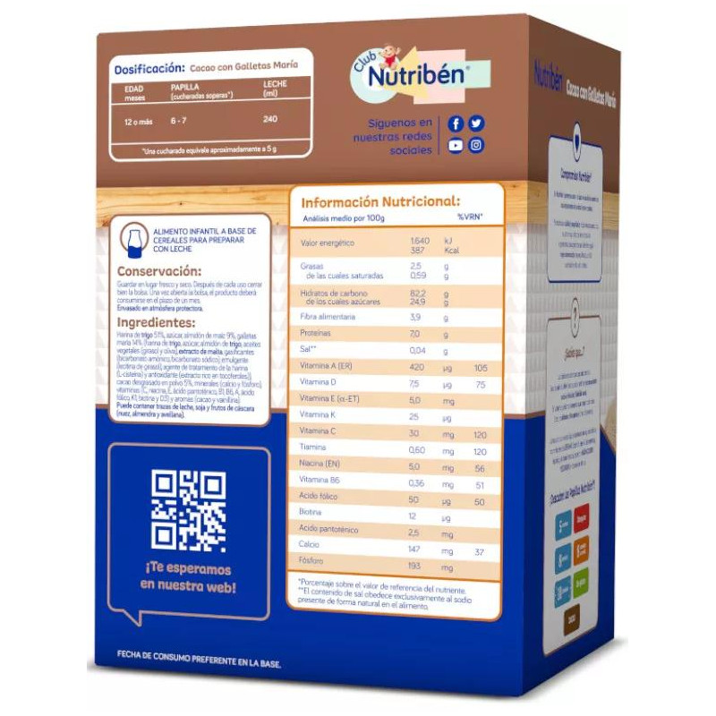 Nutribén Cacao con Galletas María 500g