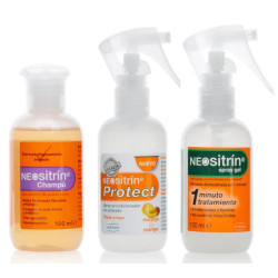Neositrín Champú Antipiojos 100 ml + Protect Spray Anti-Piojos 100 ml + 100% Spray Gel Líquido 60 ml