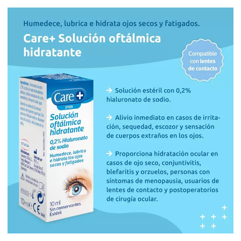 Care+ Solución Oftálmica Hidratante Colirio Lubricante 10 ml